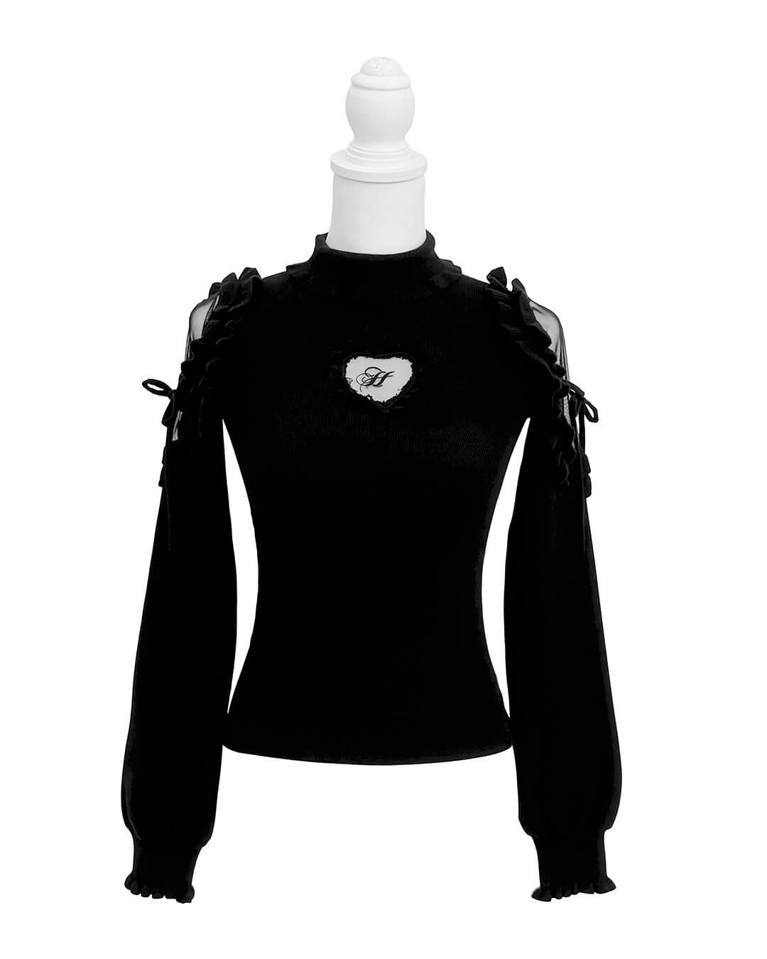 ハートカットタートルニット シエルブルー | ファッション通販