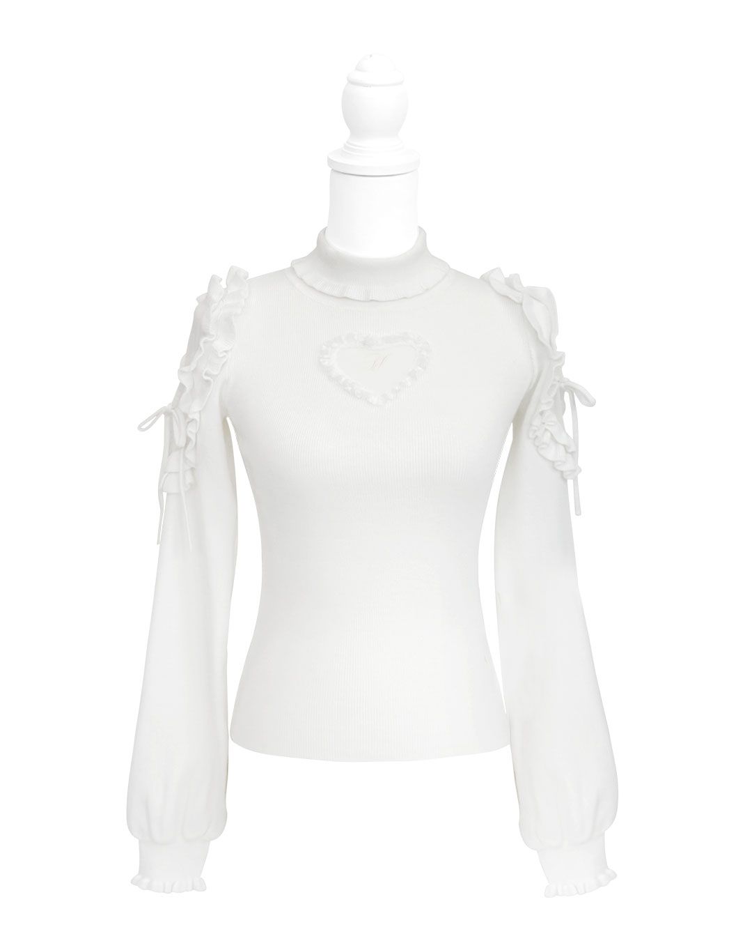 ハートカットタートルニット ホワイト | ファッション通販＆メディア