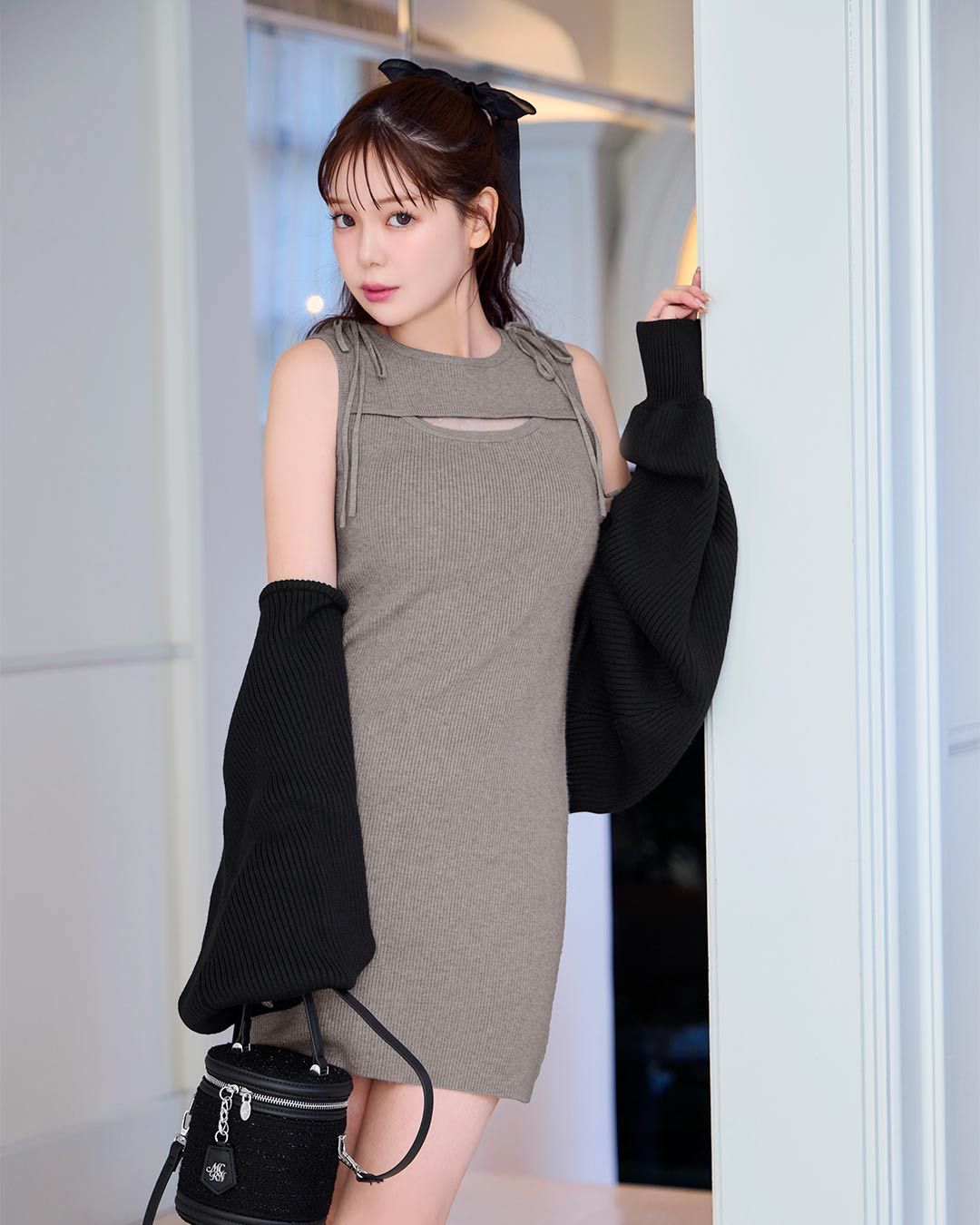 ボレロニットワンピースセット グレー | ファッション通販＆メディア 