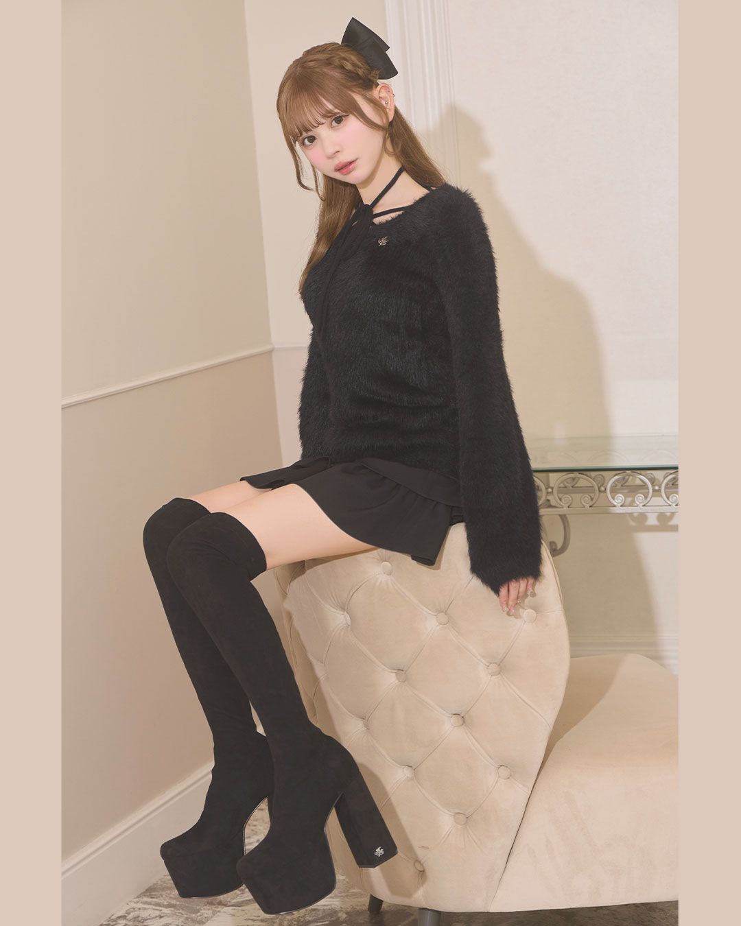 michellMacaron ミシェルマカロン美脚ニーハイブーツ新品未使用箱付き 美脚ニーハイブーツ ブラック | ファッション通販＆メディアMyColor