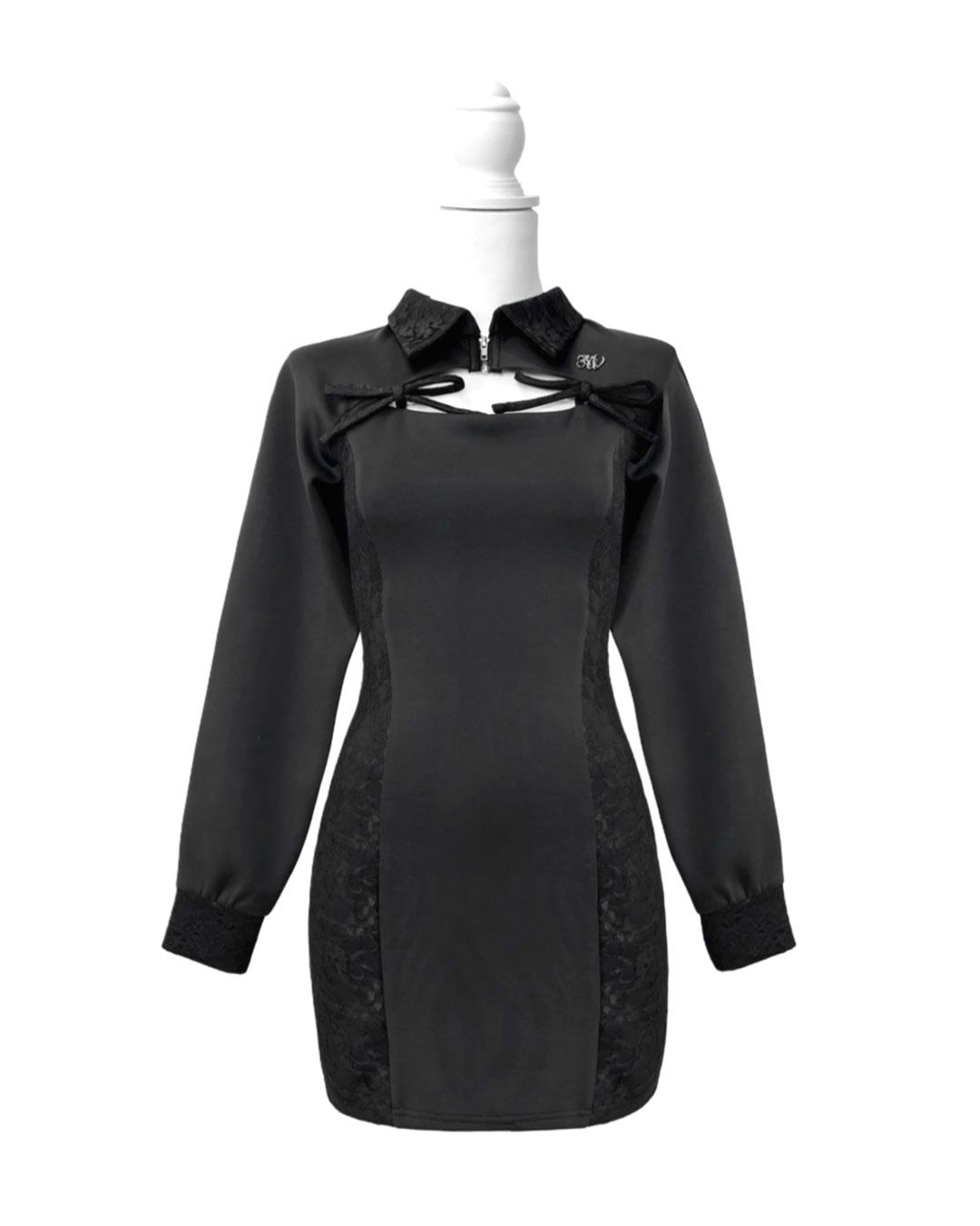 レーススウェットタイトワンピース グレー | ファッション通販