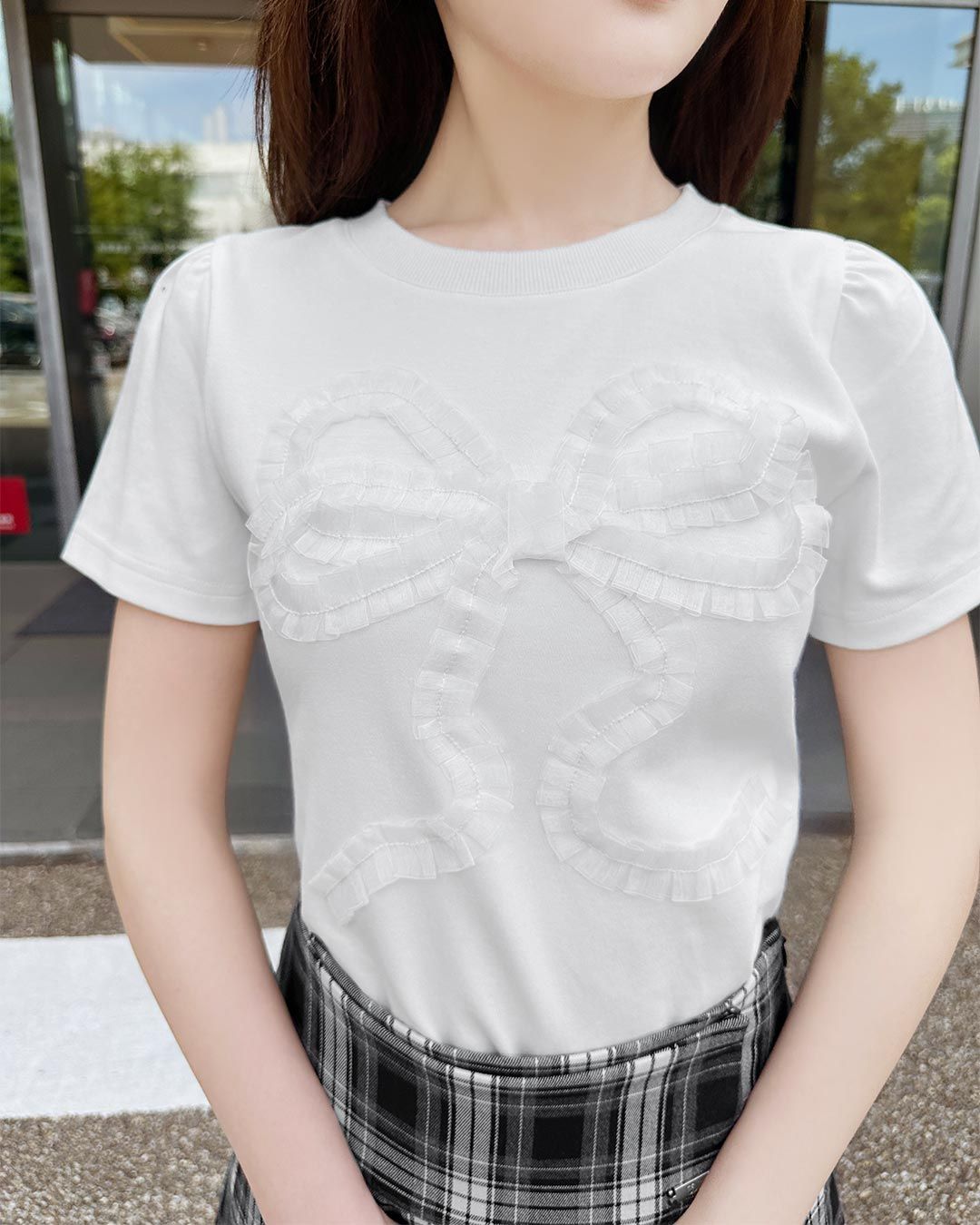 リボンTシャツ ブラック | ファッション通販＆メディアMyColor ～マイ