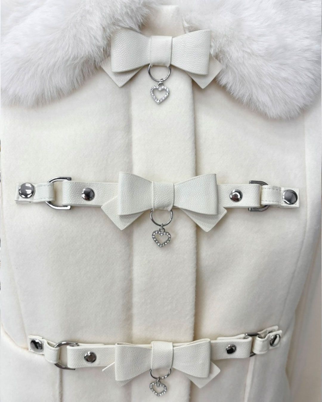 ベルトリボンショートコート ホワイト | ファッション通販＆メディア