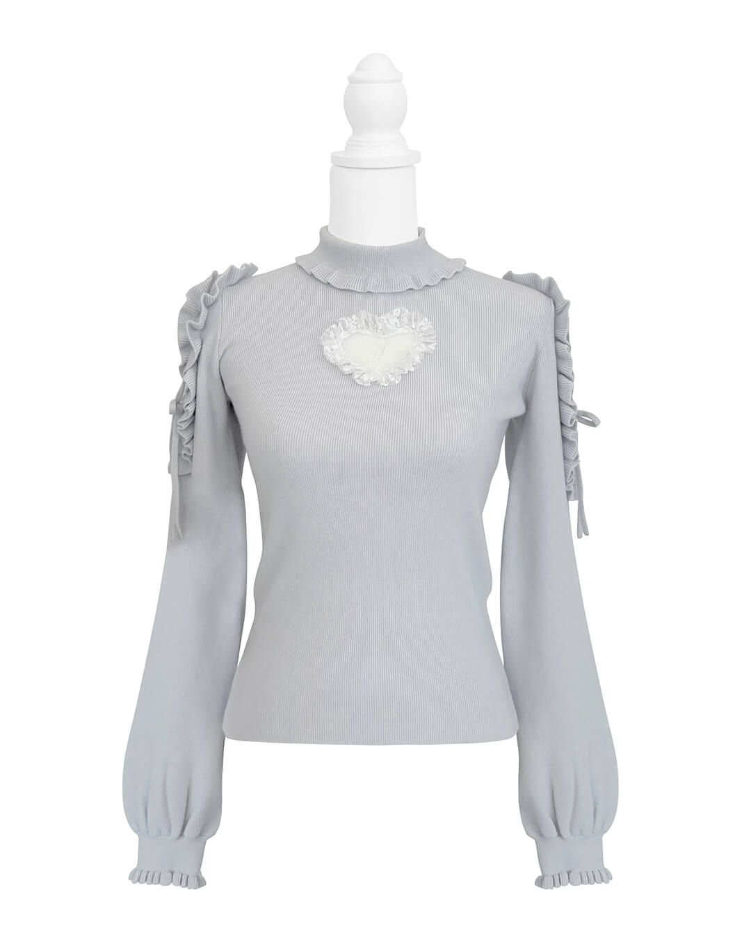 ハートカットタートルニット シエルブルー | ファッション通販