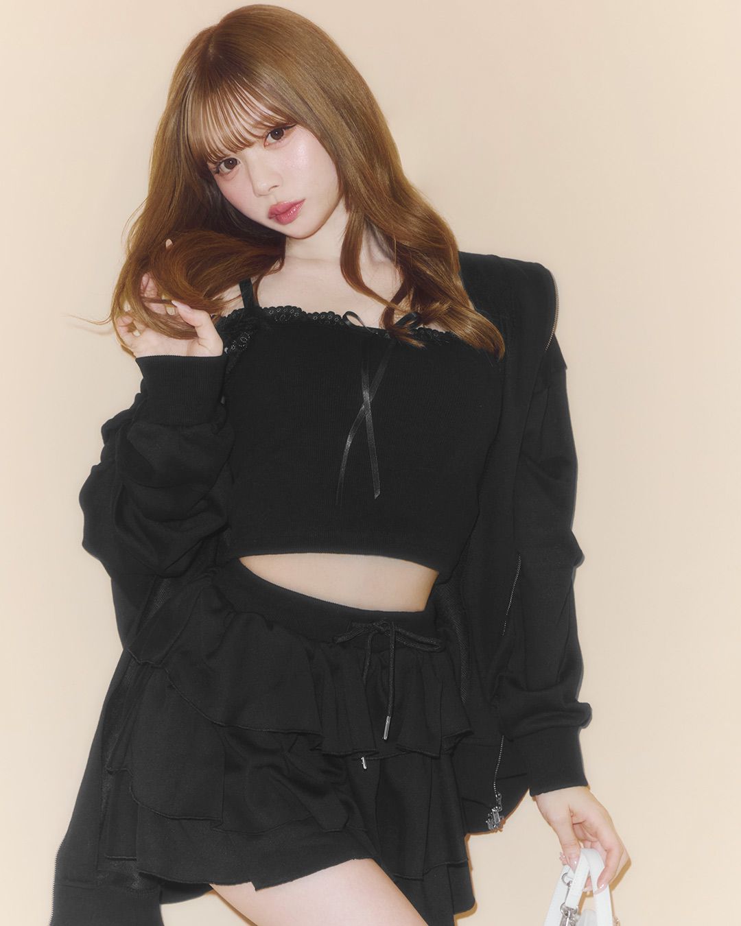 ティアードスカートセットアップ ブラック | ファッション通販