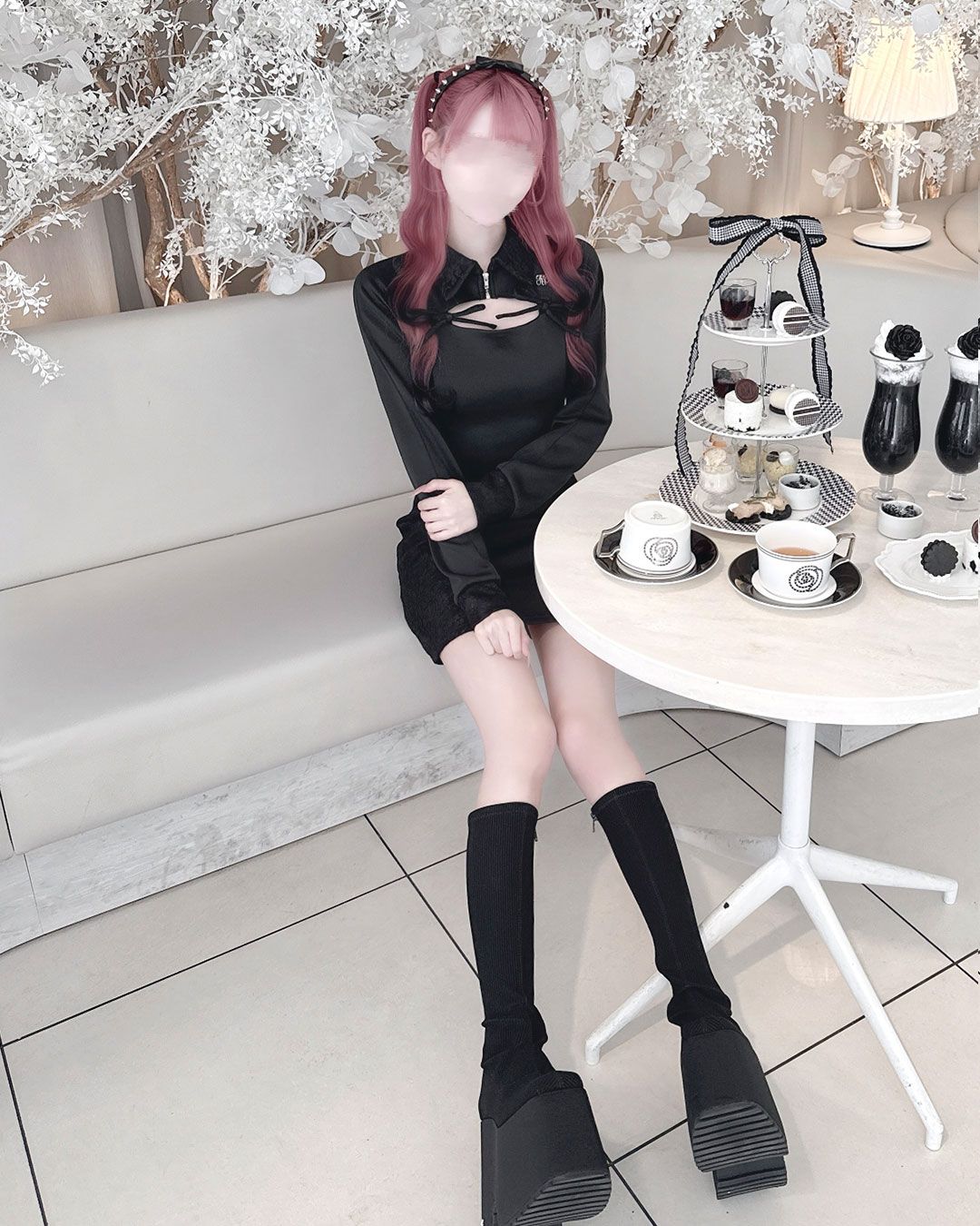 HONEYMEW レーススウェットタイトワンピース レーススウェットタイトワンピース グレー | ファッション通販
