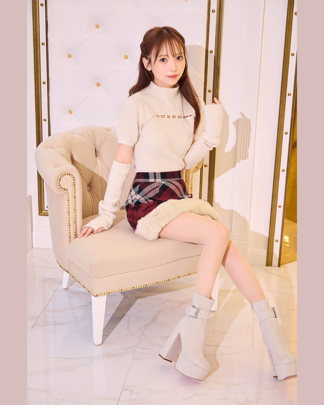 ミシェルマカロン♡バックルショートブーツ♡Mサイズ バックルショートブーツ ベージュ | ファッション通販＆メディア