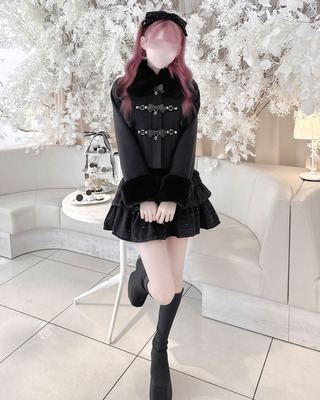 HONEYMEW ハニミュ ベルトリボンショートコート ブラック ベルトリボンショートコート ホワイト | ファッション通販＆メディア