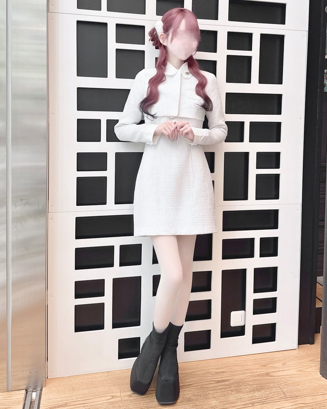 ツイードアンサンブルワンピース ピンク | ファッション通販＆メディア