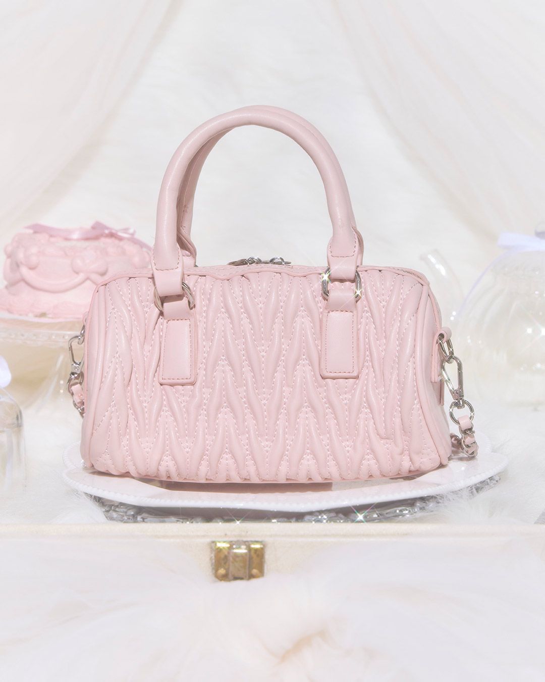 michellMacaron ビジューキルティングミニボストン ⠀” 全種完売中の