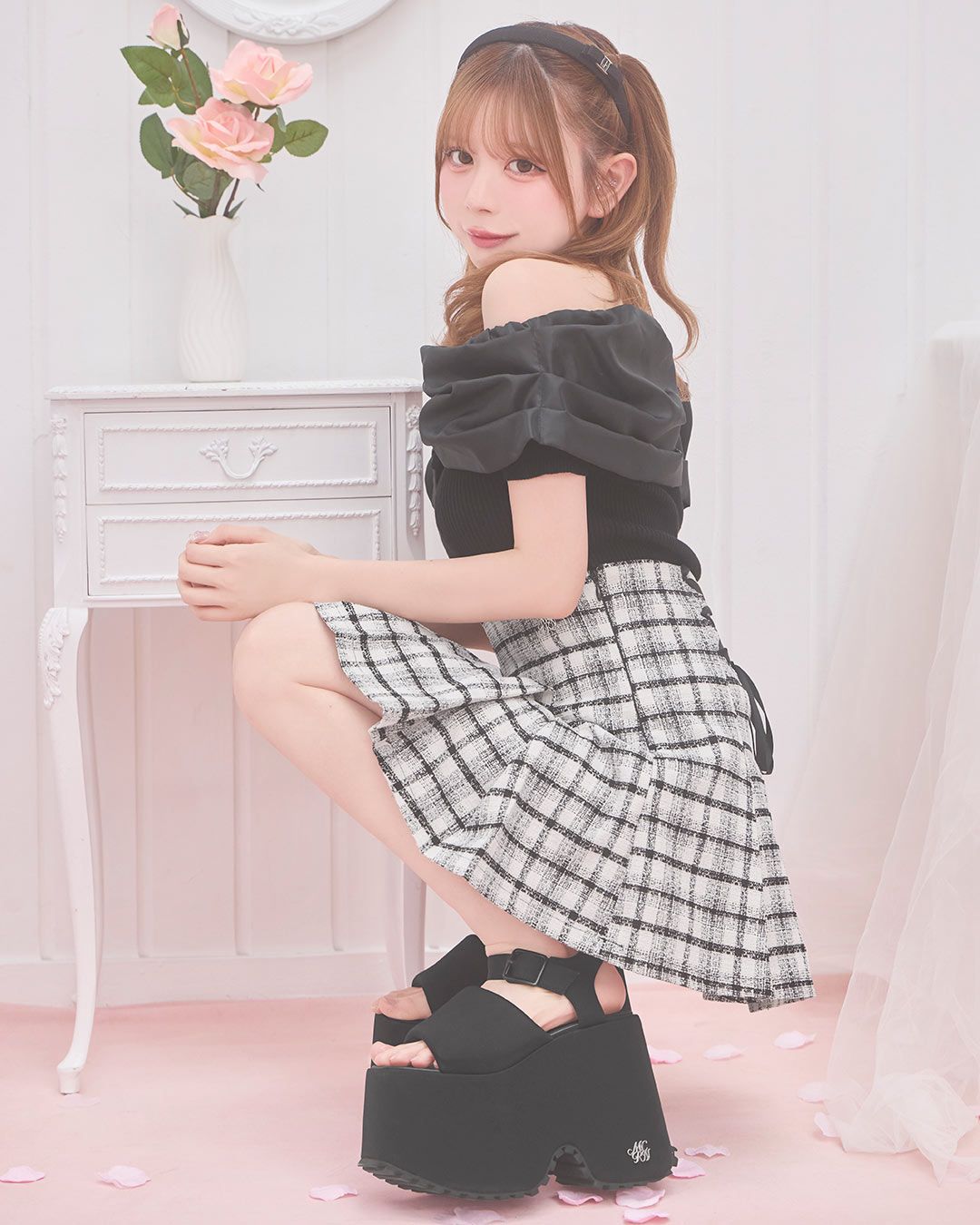 厚底パテッドサンダル ホワイト | ファッション通販＆メディアMyColor