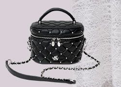 SJS0115ラインストーンキルティングバニティ