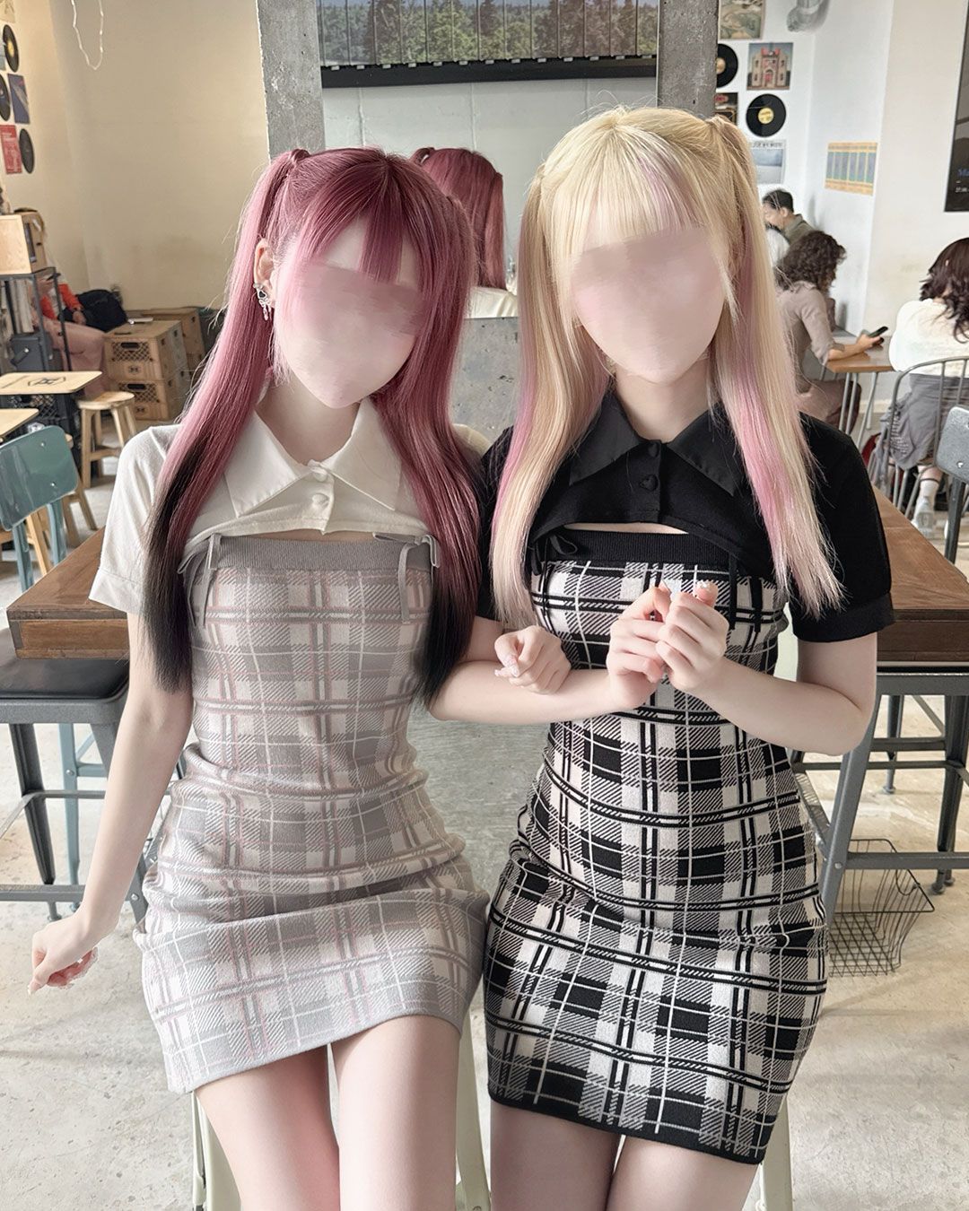ミシェルマカロン チェック柄アンサンブルミニワンピース 4月21日発売🧸チェックミニワンピース🧸 デートやカフェに