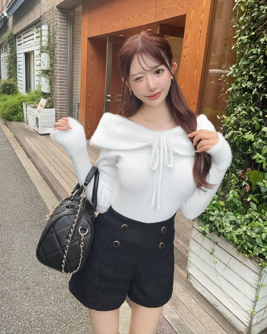 nelliy.シャギーオフショルニット ホワイト 最強愛されニット