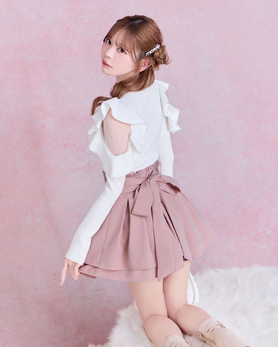 フリルホワイト　1点 プリーツフリルティアードワンピ | ロングワンピース | NOELA OFFICIAL