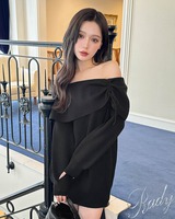 オフショルニットワンピース ブラック | ファッション通販