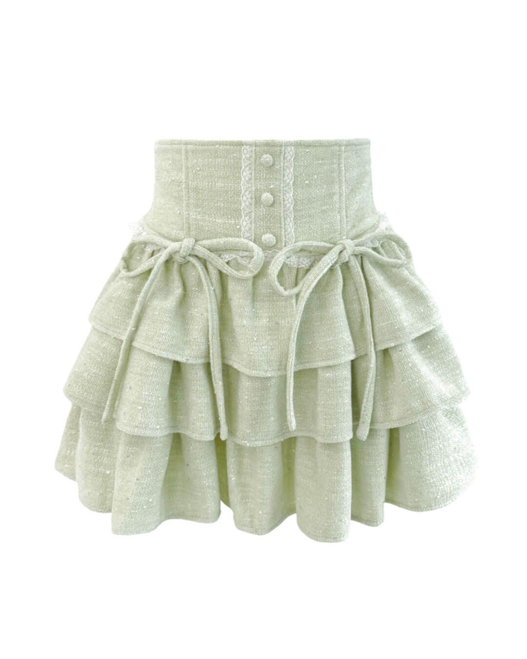 ツイードティアードフリルスカート ピンク | ファッション通販