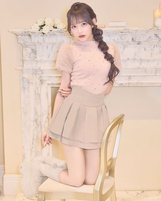 michellMacaron 美脚デニムスカート ホワイト michellMacaron