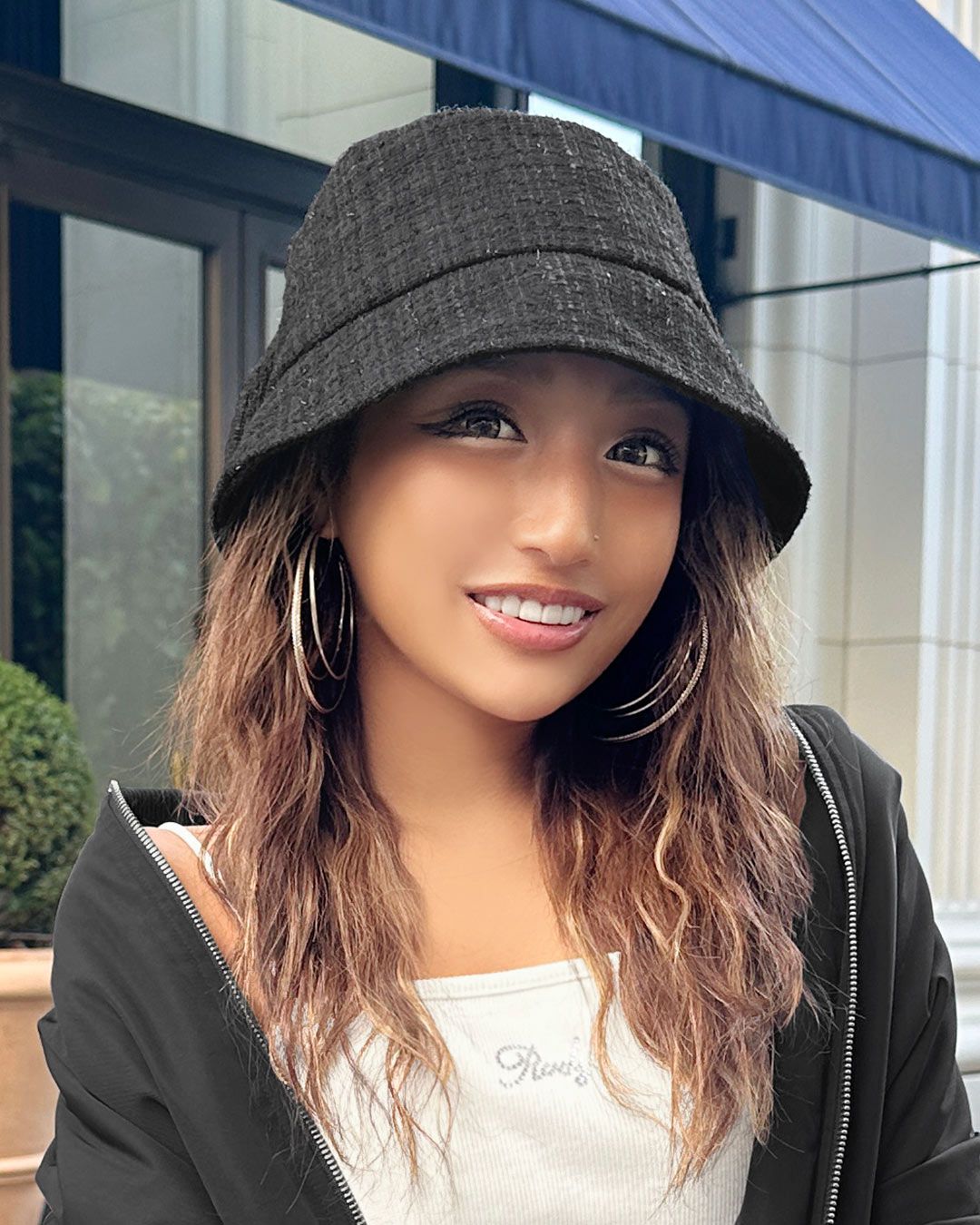 ツイードリボンバケットハット ブラック | ファッション通販＆メディア