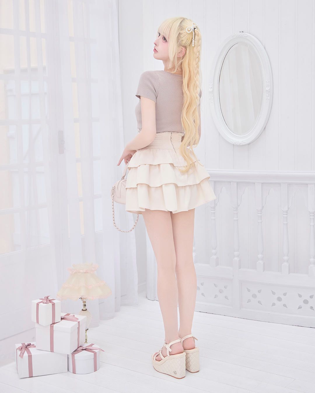 ミシェルマカロン フリル美脚スカート Mサイズ SMD0274 フリル美脚スカート ブラック | ファッション通販＆メディアMyColor