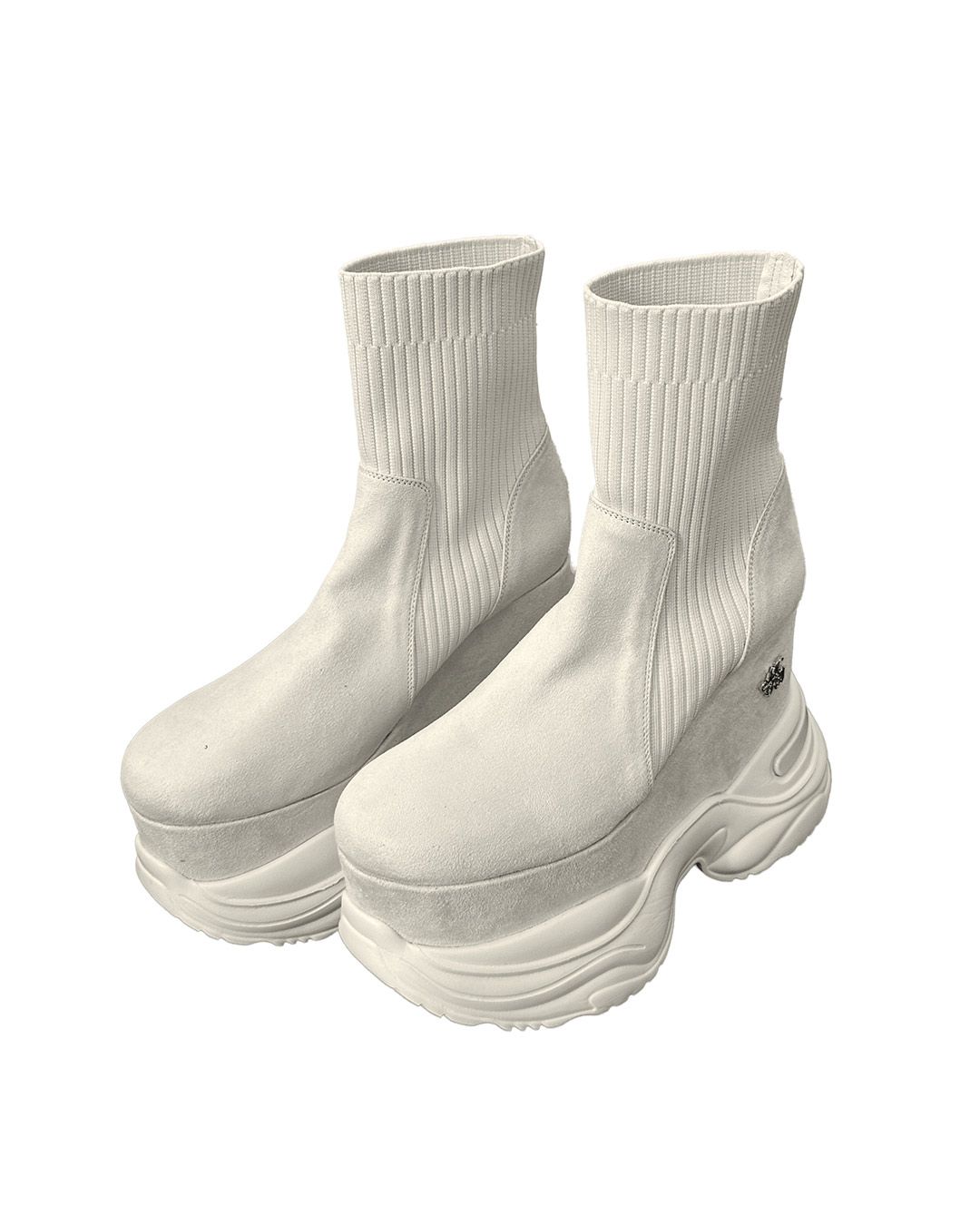 ミシェルマカロン ソックスライク厚底ブーツ Sサイズ ソックスライク厚底ブーツ ブラック | ファッション通販＆メディア