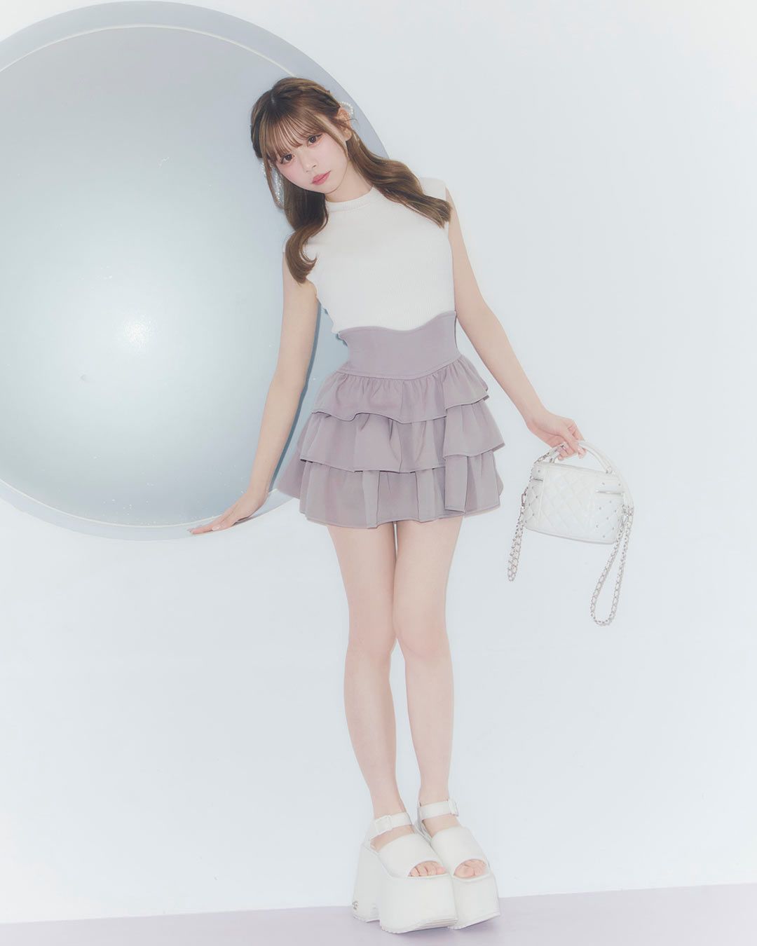 フリル美脚スカート ブラック | ファッション通販＆メディアMyColor