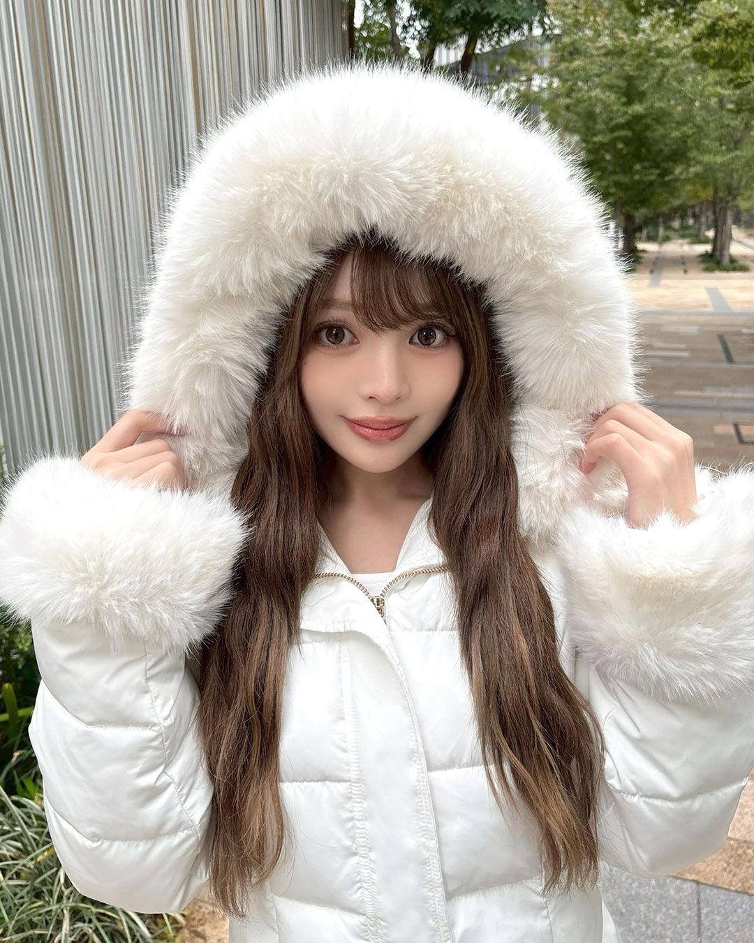 ファーフーディファイバーダウン ホワイト | ファッション通販