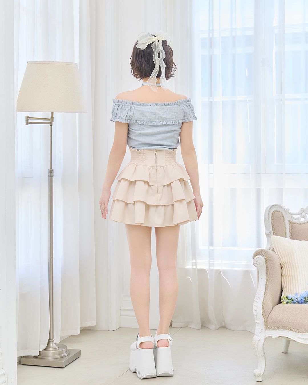 フリル美脚スカート ブラック | ファッション通販＆メディアMyColor
