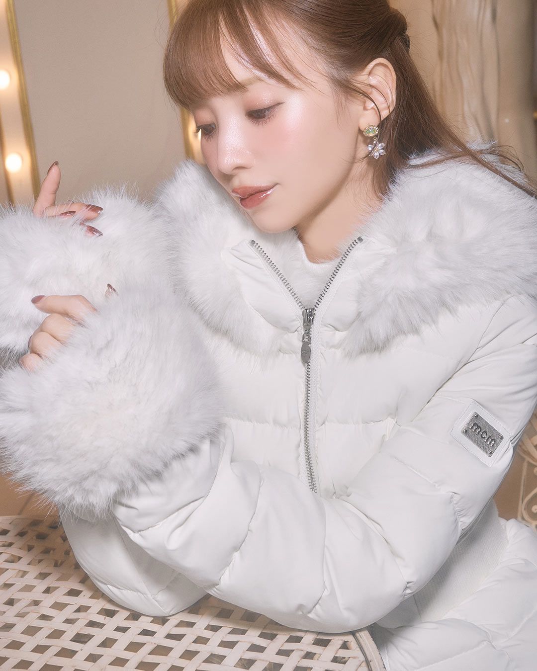 美くびれフェイクファーダウンコート ブラック | ファッション通販