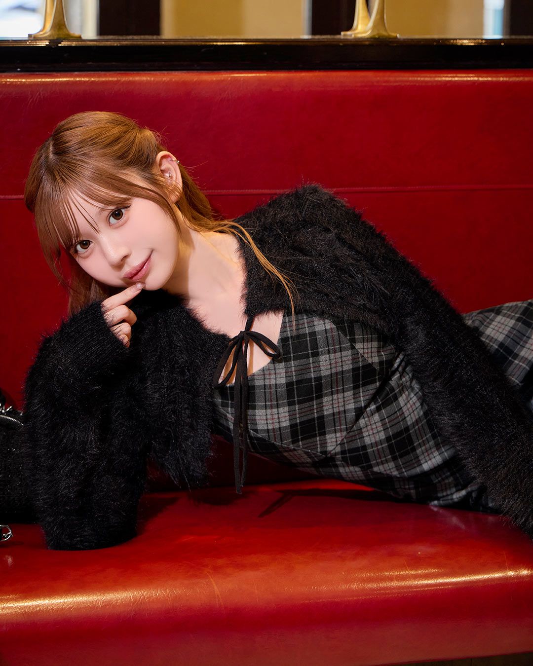 シャギーボレロsetチェックワンピ シャギーボレロsetチェックワンピ ブラック | ファッション通販