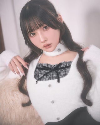 ミシェルマカロン　レースカラーニットトップス　ホワイト　フリーサイズ ミシェルマカロン レースカラーニットトップス ホワイト フリーサイズ