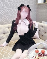 リボンブラウスドッキングワンピース ピンク | ファッション通販