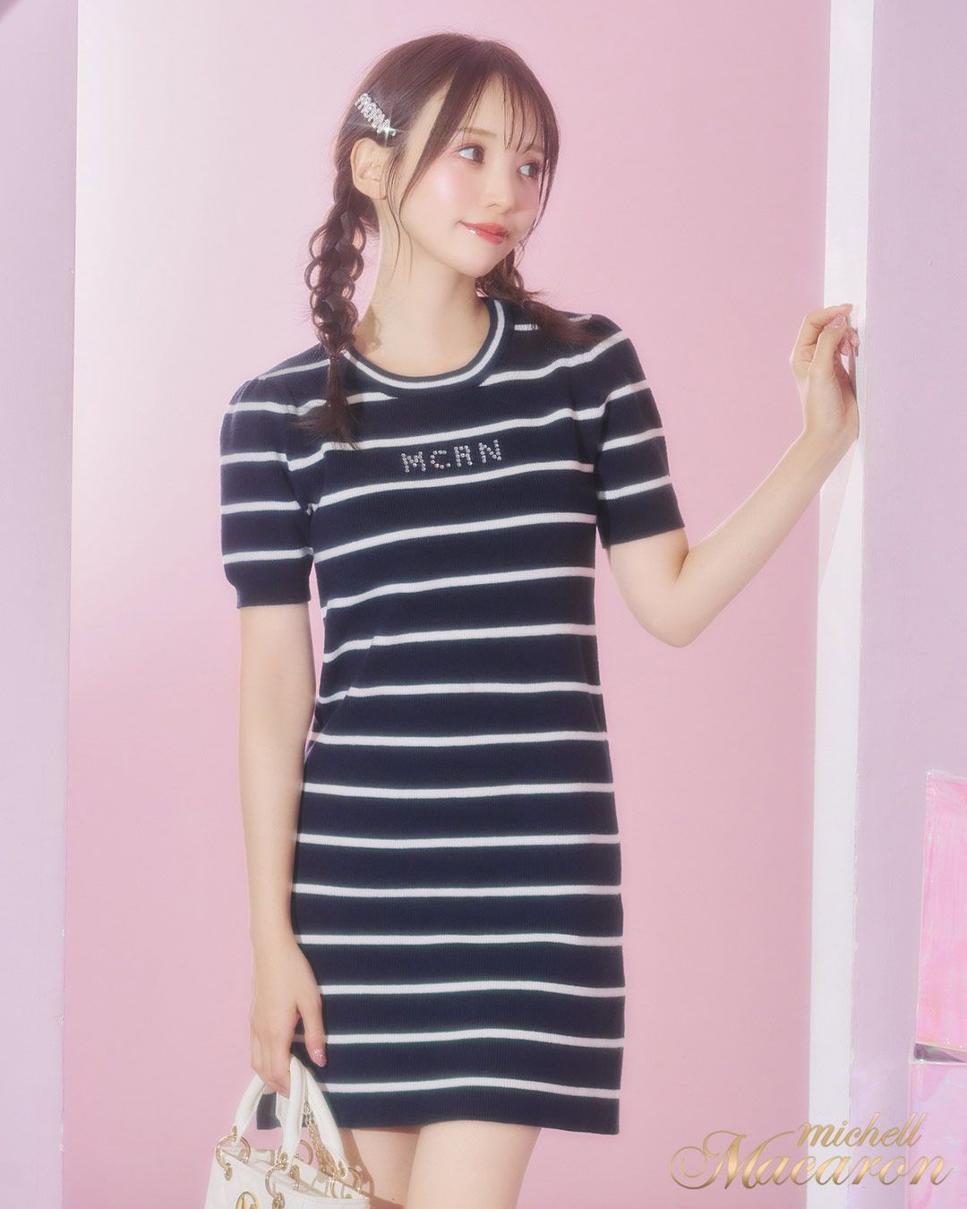 ANDMARY ボーダーニットワンピース ANDMARY ボーダーニットワンピース