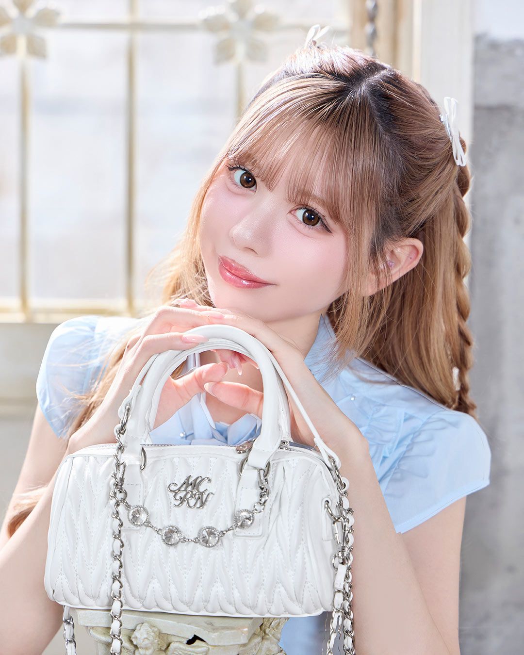 ビジューキルティングミニボストン ピンク | ファッション通販