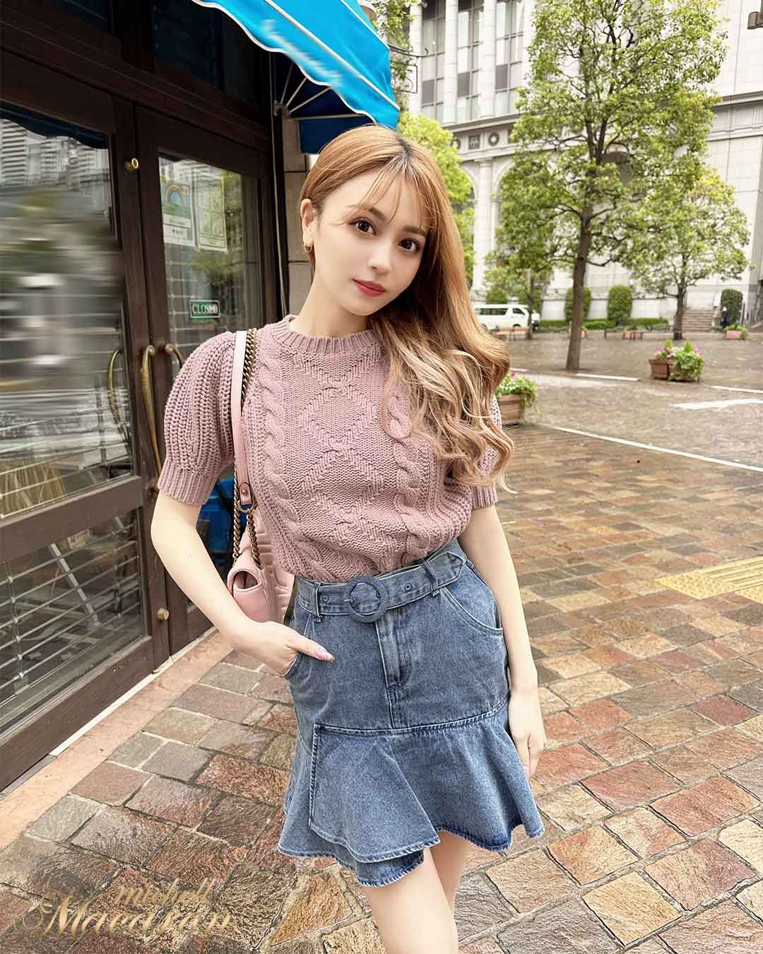 フレアデニムミニスカート ライトブルー | ファッション通販