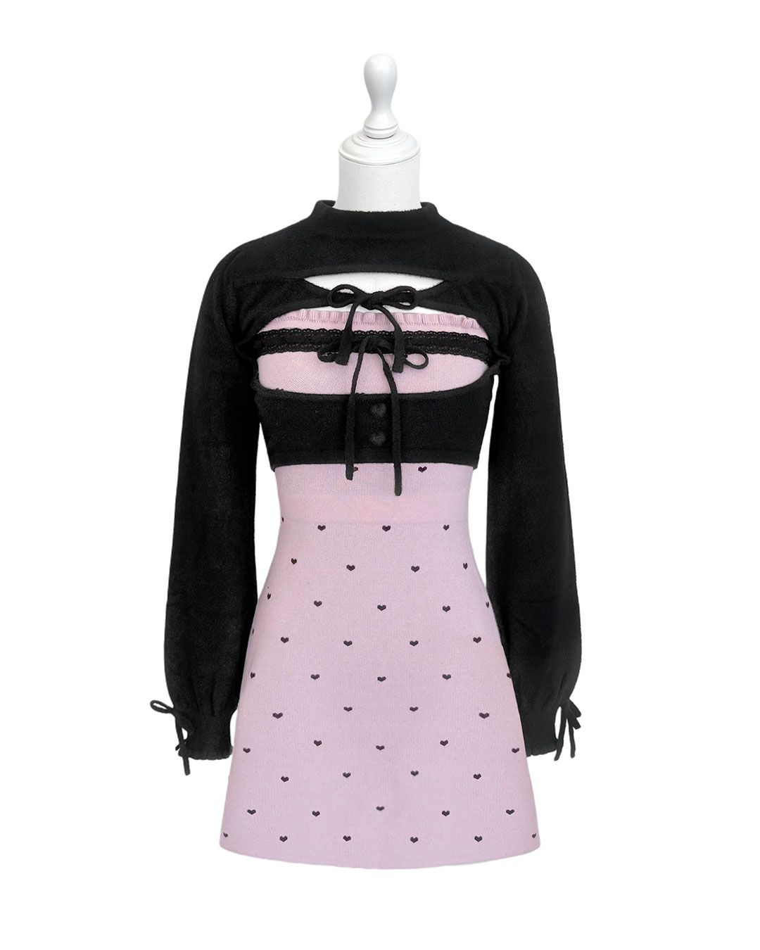 pimiri cafe Collaboration】Luv ダブルリボンアンサンブルワンピース