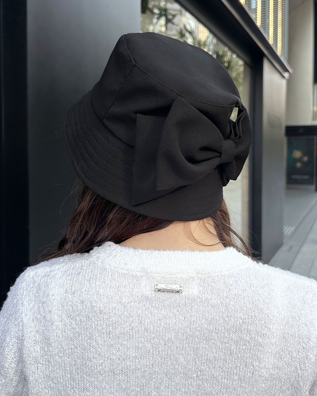 リボンバケットハット ブラック | ファッション通販＆メディアMyColor