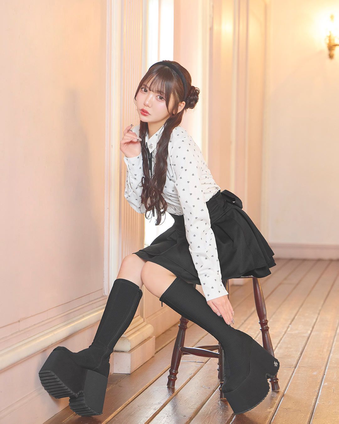 ミシェルマカロン ロングブーツ ブラック 12cmヒール michellMacaron - ミシェルマカロン 美脚ロングブーツの通販 by つん's