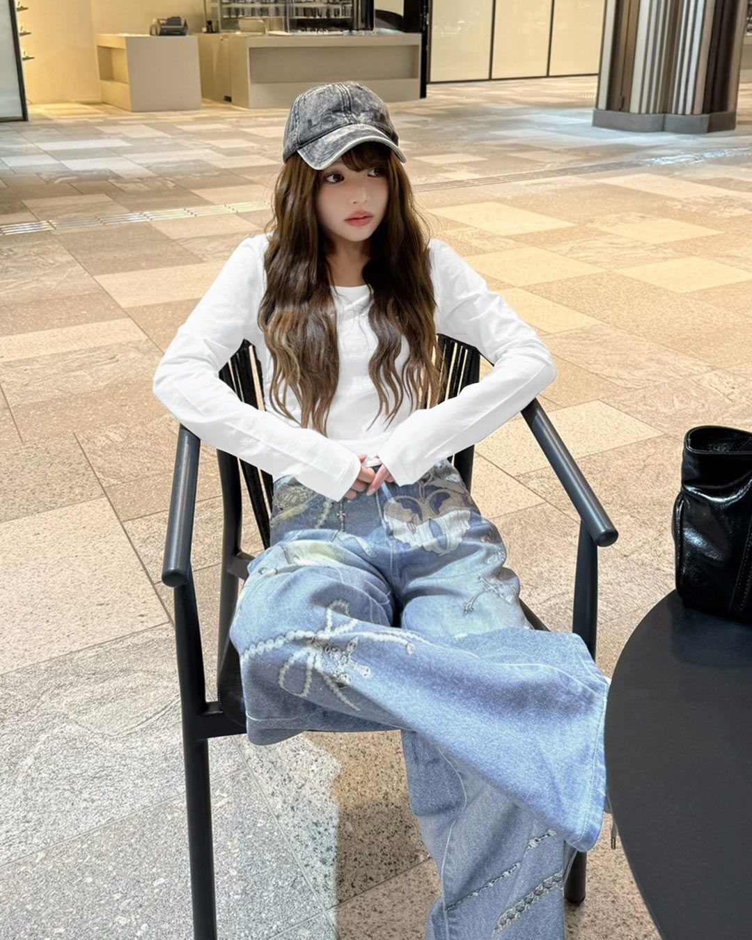 プリントワイドデニム ライトブルー | ファッション通販＆メディア