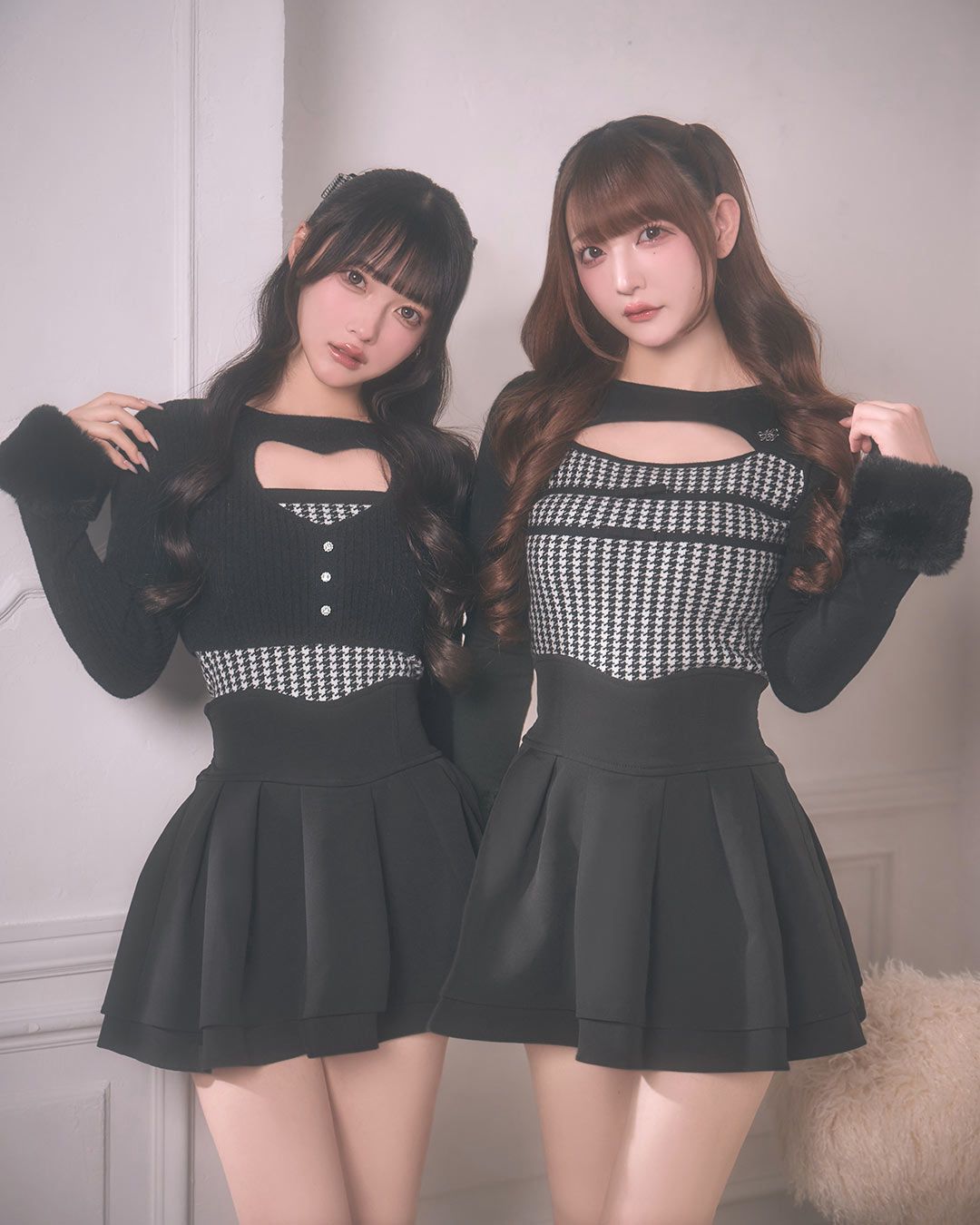 ちびリボン千鳥ニットトップス ブラック | ファッション通販＆メディア