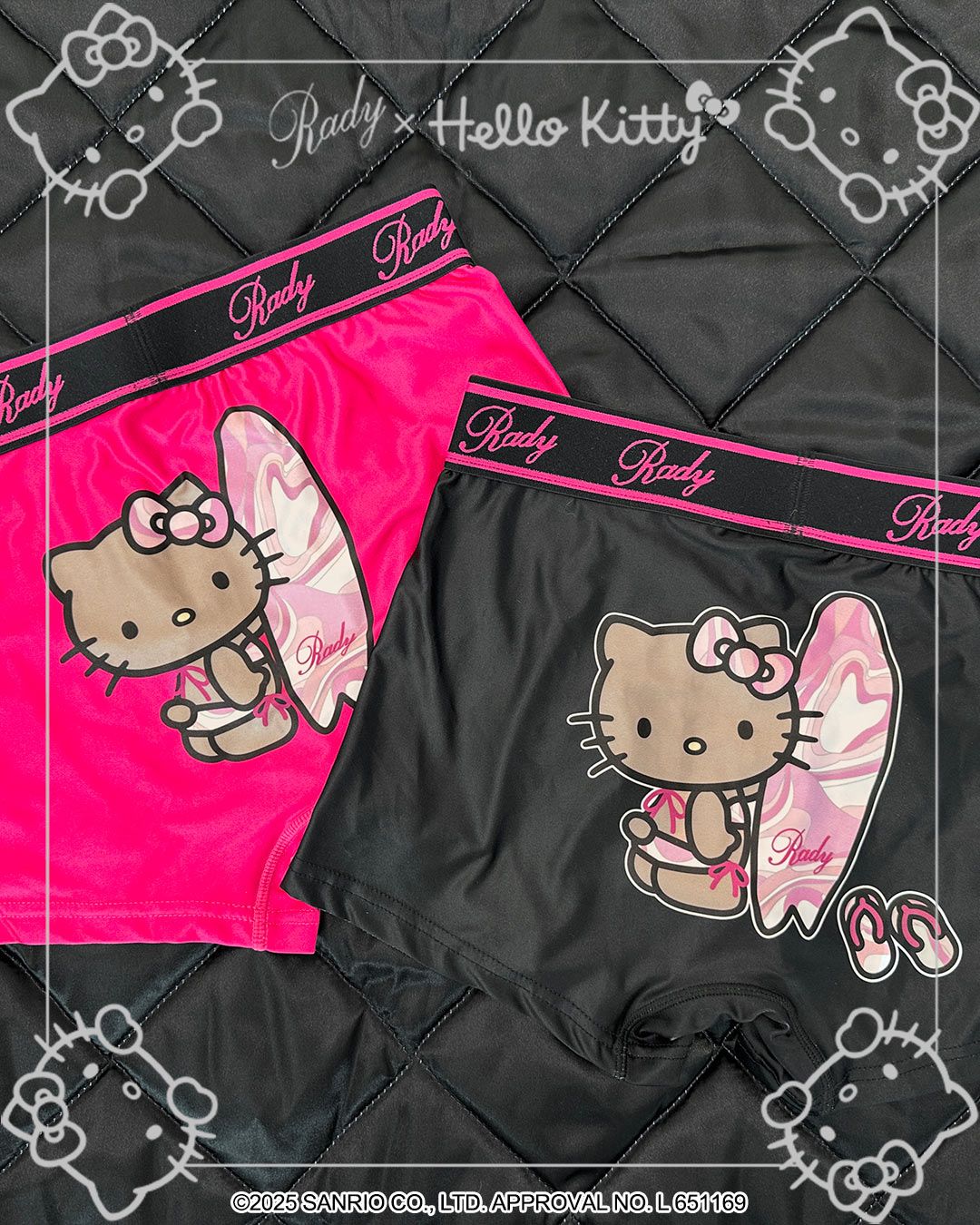 yo〜　Rady 日焼けキティ　ボクサーパンツ　M　2色　ラッピング無し 日焼けHello Kittyメンズパンティ ブラック | ファッション通販