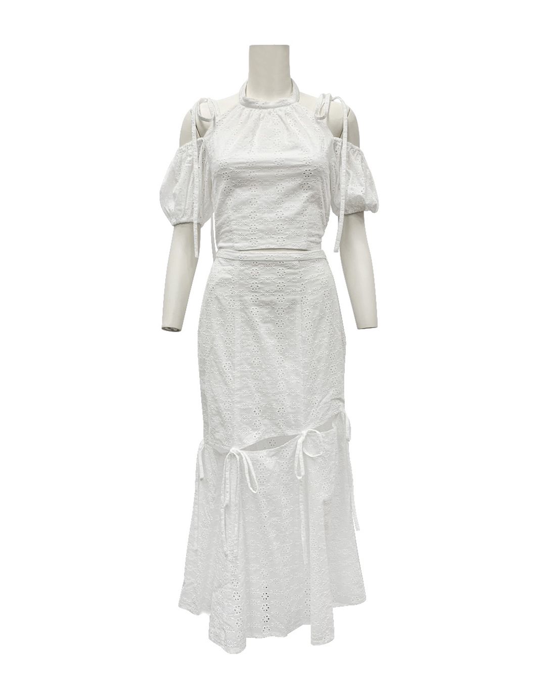 コットンレースセットアップ ブラック | ファッション通販＆メディア