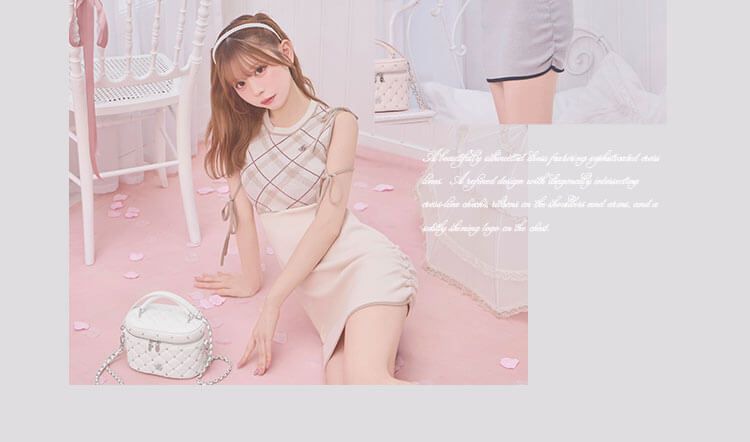 SJJ0410Cクロスラインチェックワンピース