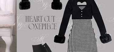 SJJ0356Cハートカットニットワンピース