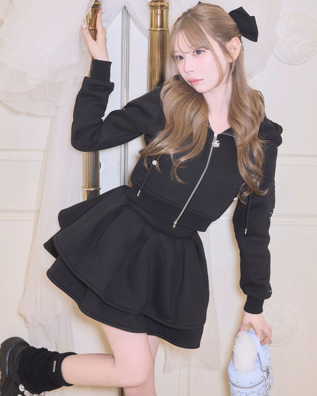 美脚セットアップ(インナーパンツ付き) グレー | ファッション通販