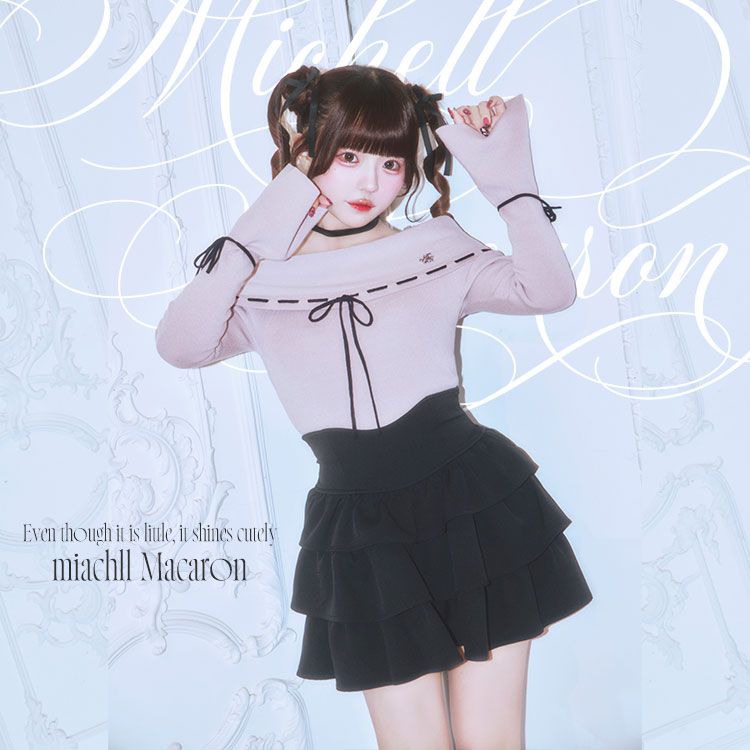 ”SJJ0402C_オフショルドッキングリボントップス“