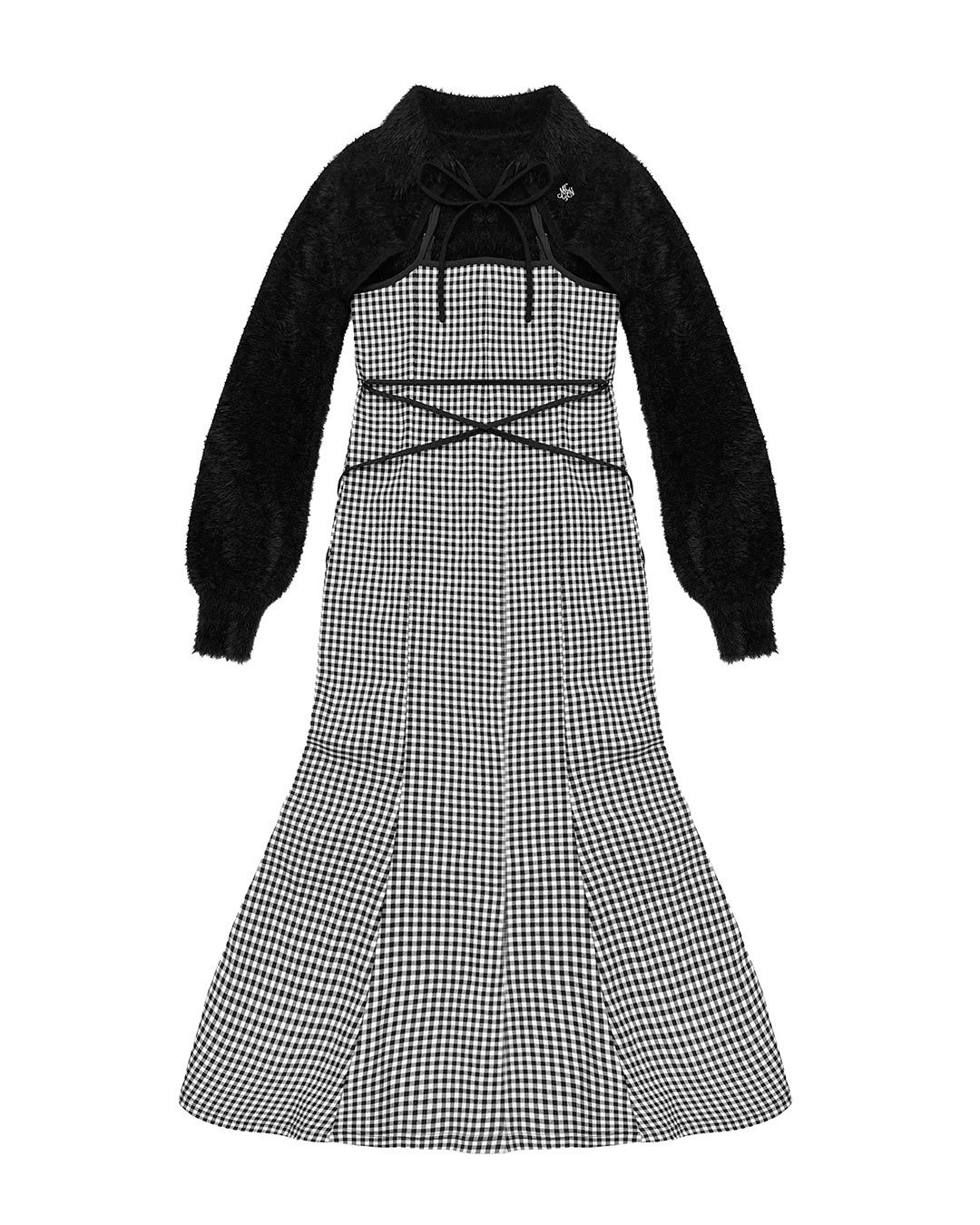 ミシェルマカロン ギンガムチェックワンピース ボレロ セット XS ギンガムチェックワンピースセット♡XS♡新品未使用♡ミシェルマカロン