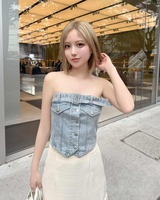 D&G ライトブルーデニムビスチェ デニムビスチェ ライトブルー | ファッション通販＆メディア