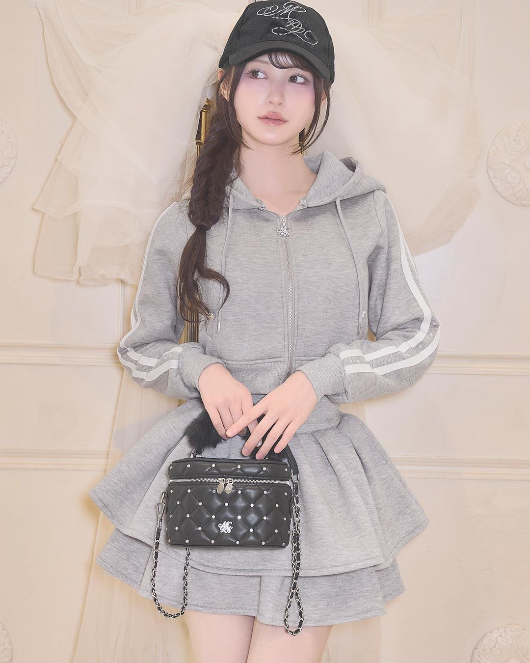 美脚セットアップ(インナーパンツ付き) グレー | ファッション通販