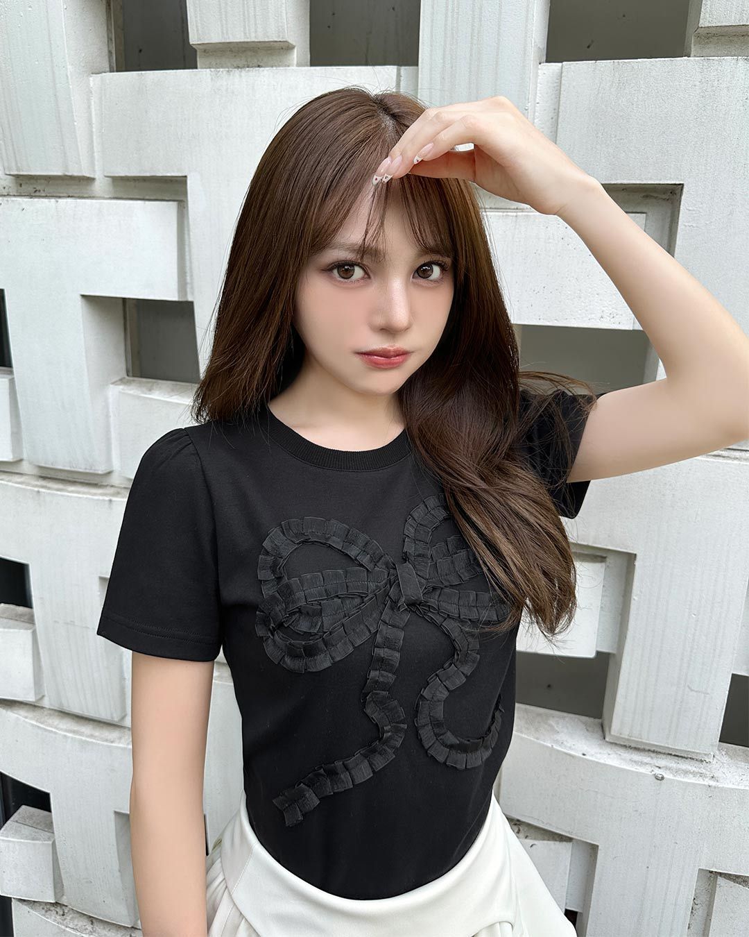 ルルドール　リボンインナーTシャツ　ブラック リボンTシャツ ホワイト | ファッション通販＆メディアMyColor ～マイ